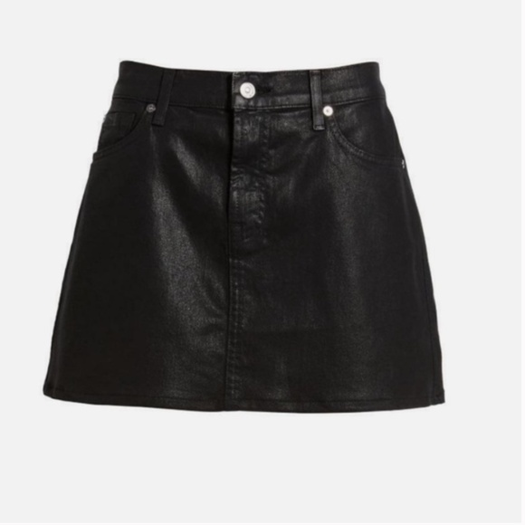BNWOT- 7 For All Mankind Black Coated Denim Mini Skirt (28) - Picture 10 of 10